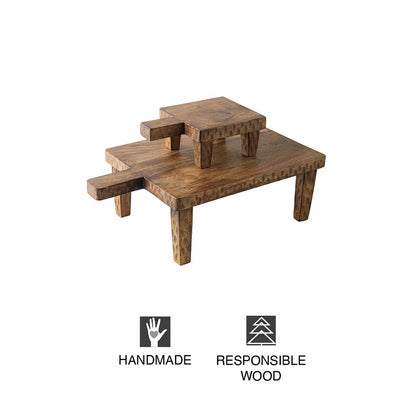 VivaStyle Serving Board, Wood Serving Board with Legs, Set of 2 | Plow & Hearth