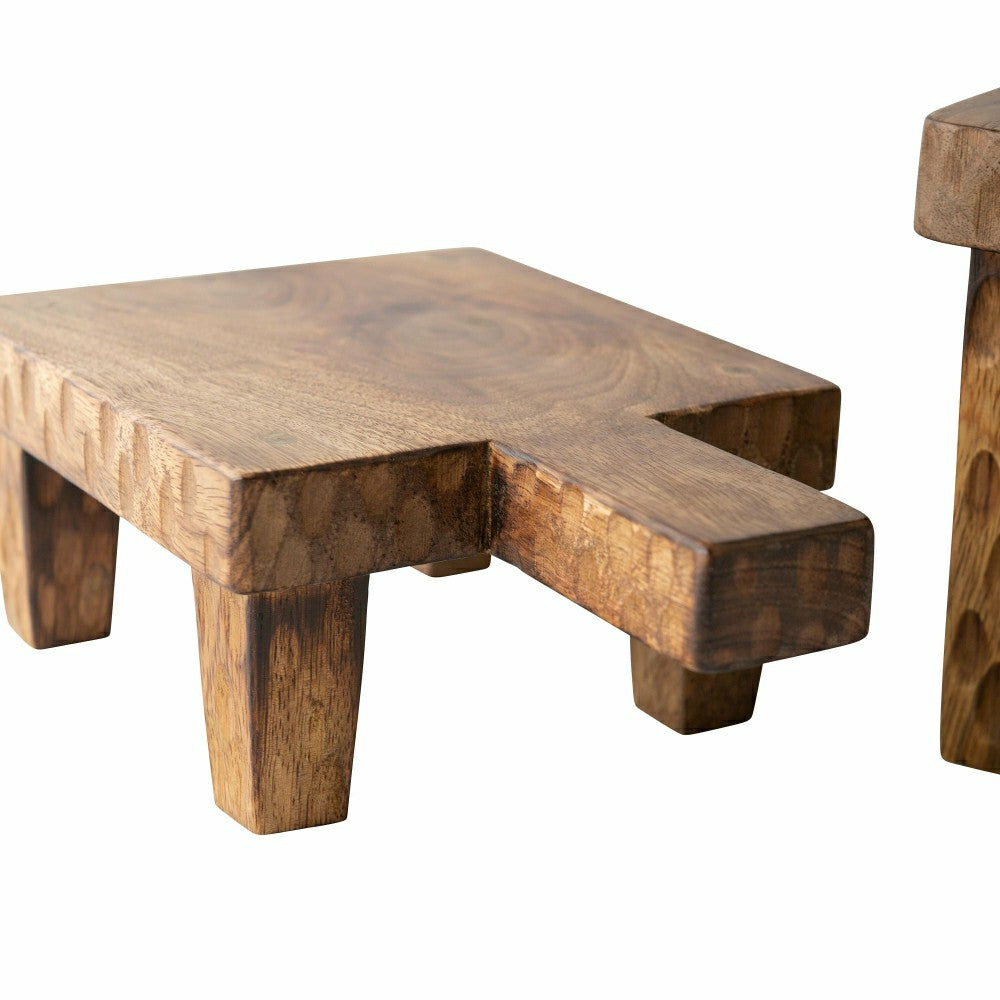 VivaStyle Serving Board, Wood Serving Board with Legs, Set of 2 | Plow & Hearth