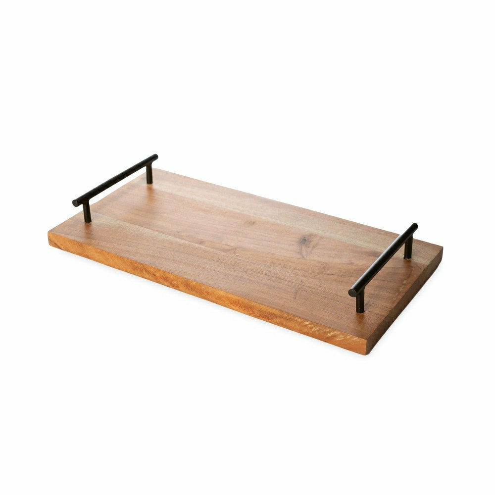 16" Rectangle Wood Serving Tray with Handles | Plow & Hearth