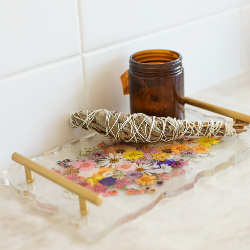 Floral Resin Serving Tray Kit | Plow & Hearth