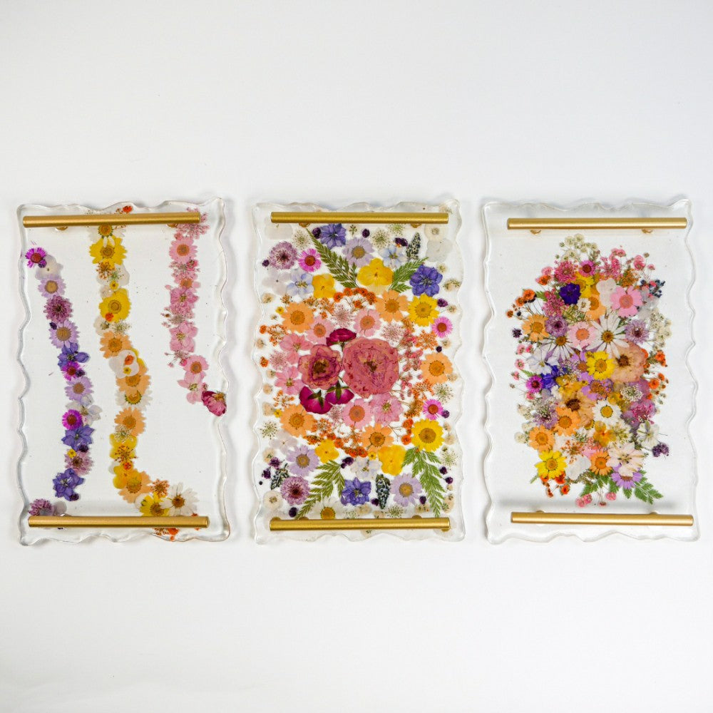 Floral Resin Serving Tray Kit | Plow & Hearth