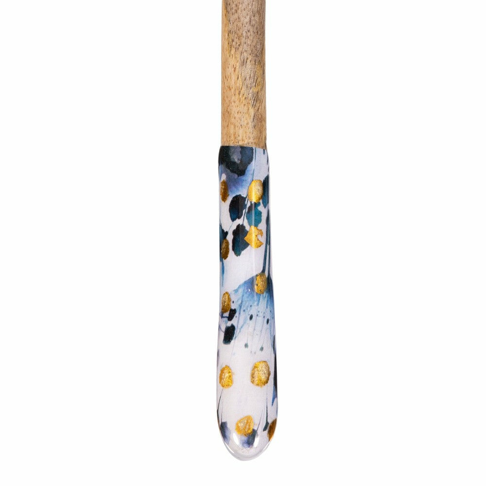 VivaStyle Gilded Meadow Wood Salad Server, 11" Set of 2 | Plow & Hearth