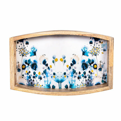 VivaStyle Gilded Meadow Serveware, Wood Serving Tray with Handles,15"L | Plow & Hearth