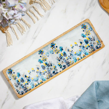 VivaStyle Gilded Meadow Serveware, Rectangular Wood Serving Tray, 18"L | Plow & Hearth