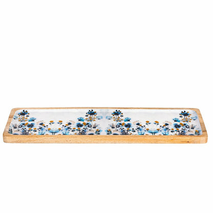 VivaStyle Gilded Meadow Serveware, Rectangular Wood Serving Tray, 18"L | Plow & Hearth