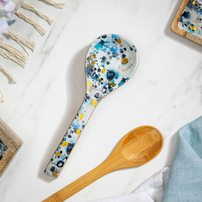 VivaStyle Gilded Meadow Spoon Rest, Wood Spoon Rest, 10.25"L | Plow & Hearth