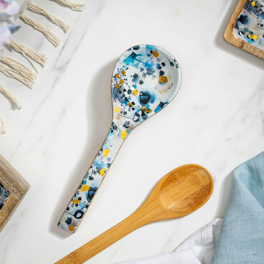 VivaStyle Gilded Meadow Spoon Rest, Wood Spoon Rest, 10.25"L | Plow & Hearth