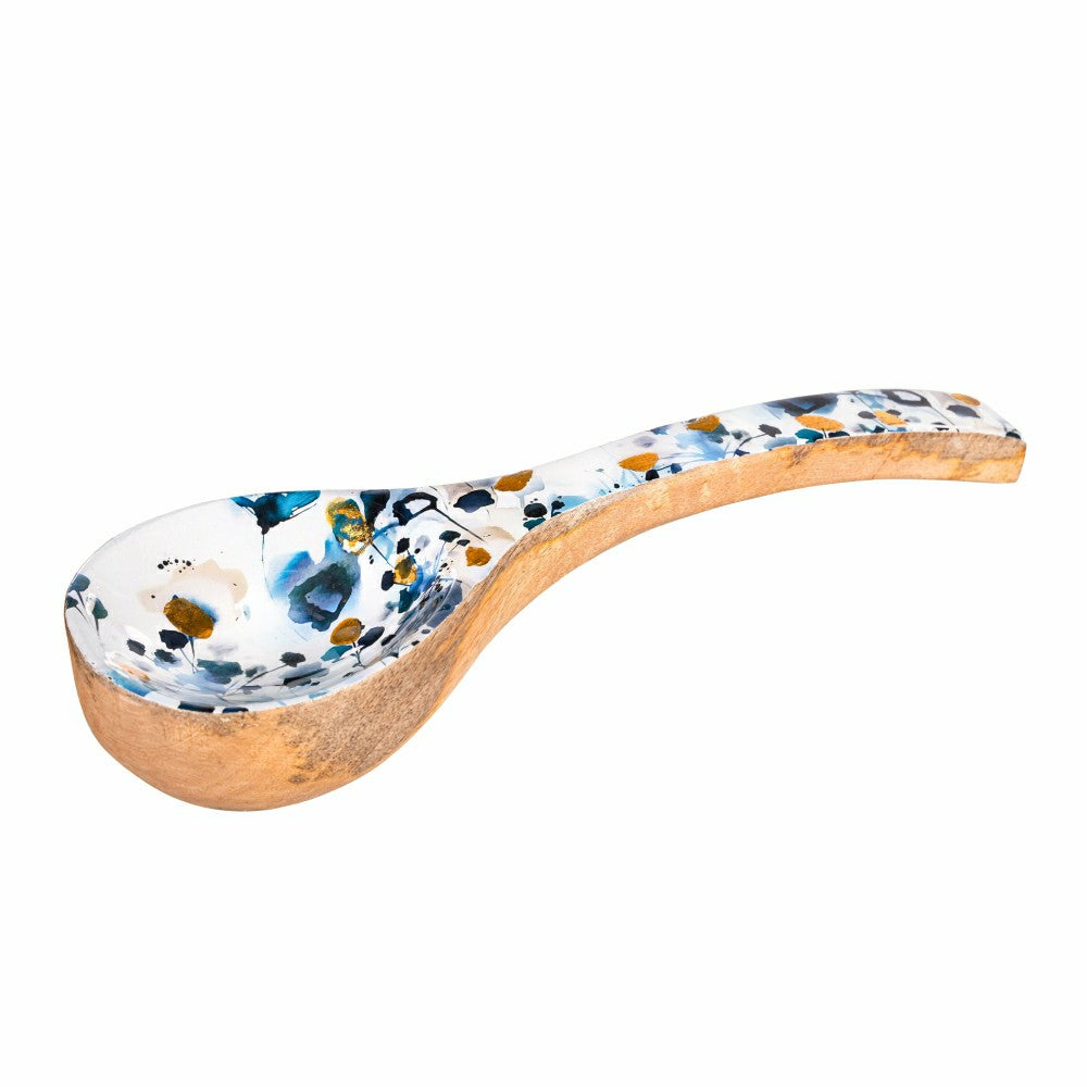 VivaStyle Gilded Meadow Spoon Rest, Wood Spoon Rest, 10.25"L | Plow & Hearth