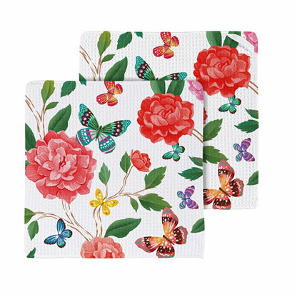 Butterfly Toile Quick Dry Dish Cloth, Set of 3, 10" x 10" | Plow & Hearth