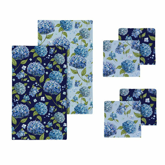VivaStyle Kitchen Gift Set Quick Waffle Weave Double-Sided, Hydrangea Haven, Set of 3 | Plow & Hearth
