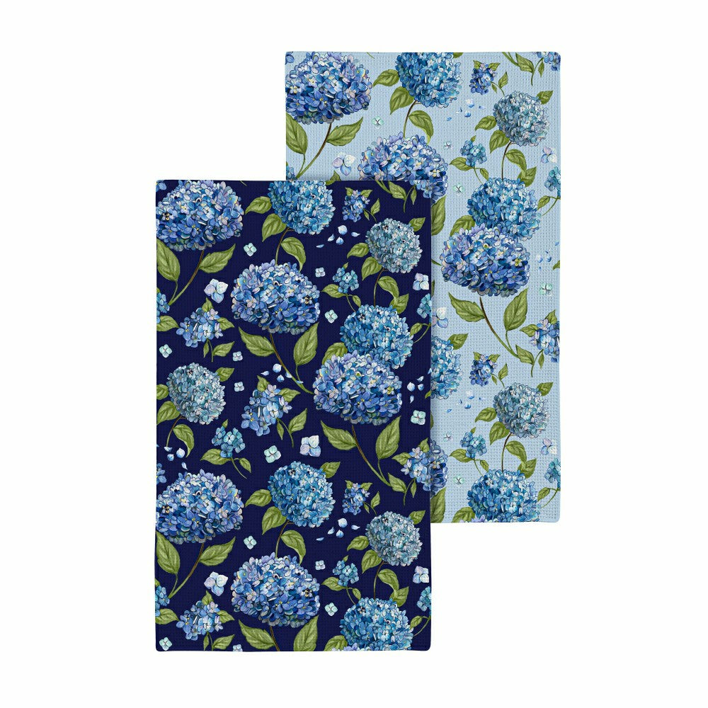 VivaStyle Kitchen Gift Set Quick Waffle Weave Double-Sided, Hydrangea Haven, Set of 3 | Plow & Hearth