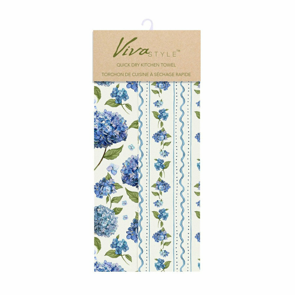 VivaStyle Kitchen Towel Quick Dry Waffle Weave Double-Sided, Hydrangea | Plow & Hearth