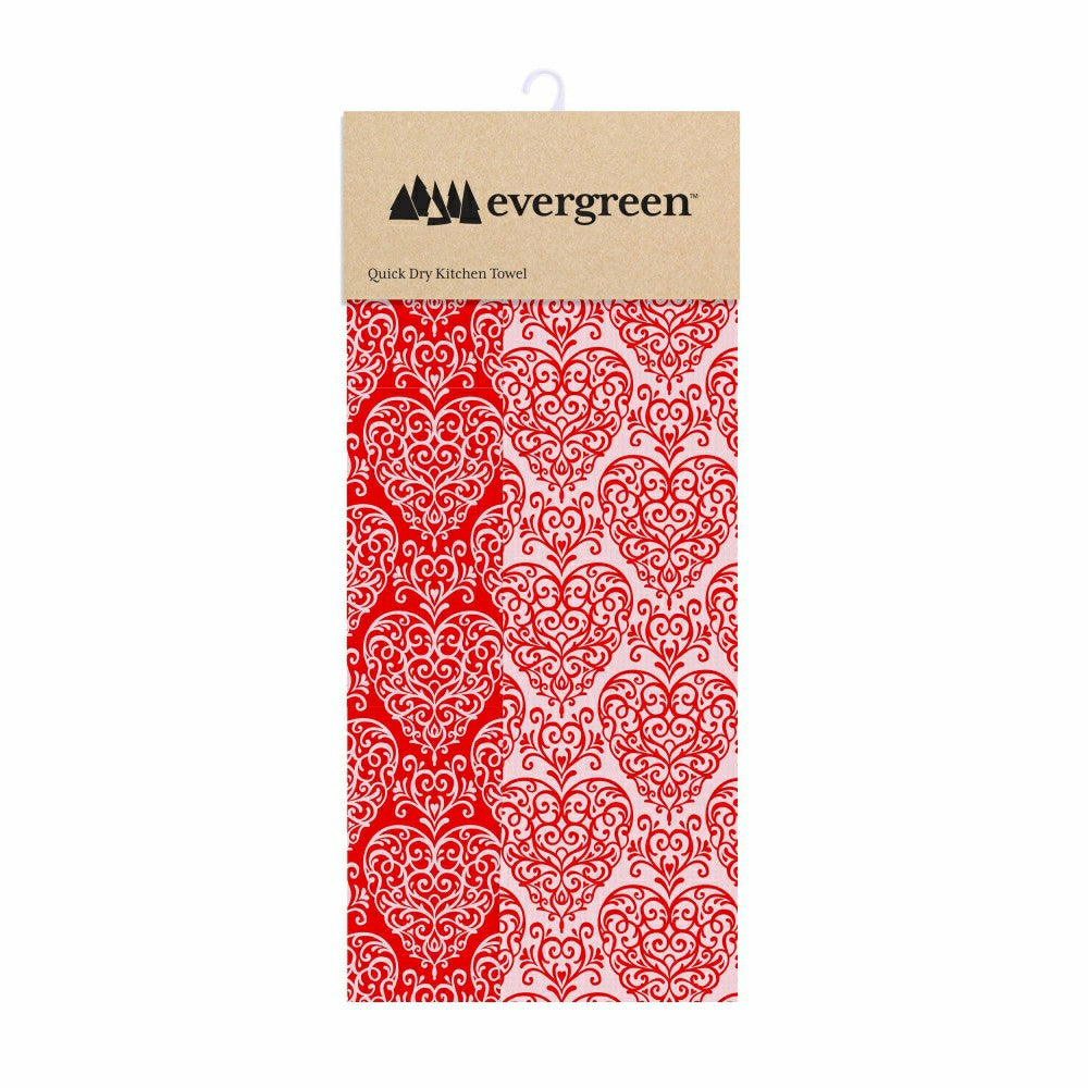 Valentine's Day Kitchen Towel Quick Dry Waffle Weave Double-Sided, Fil | Plow & Hearth