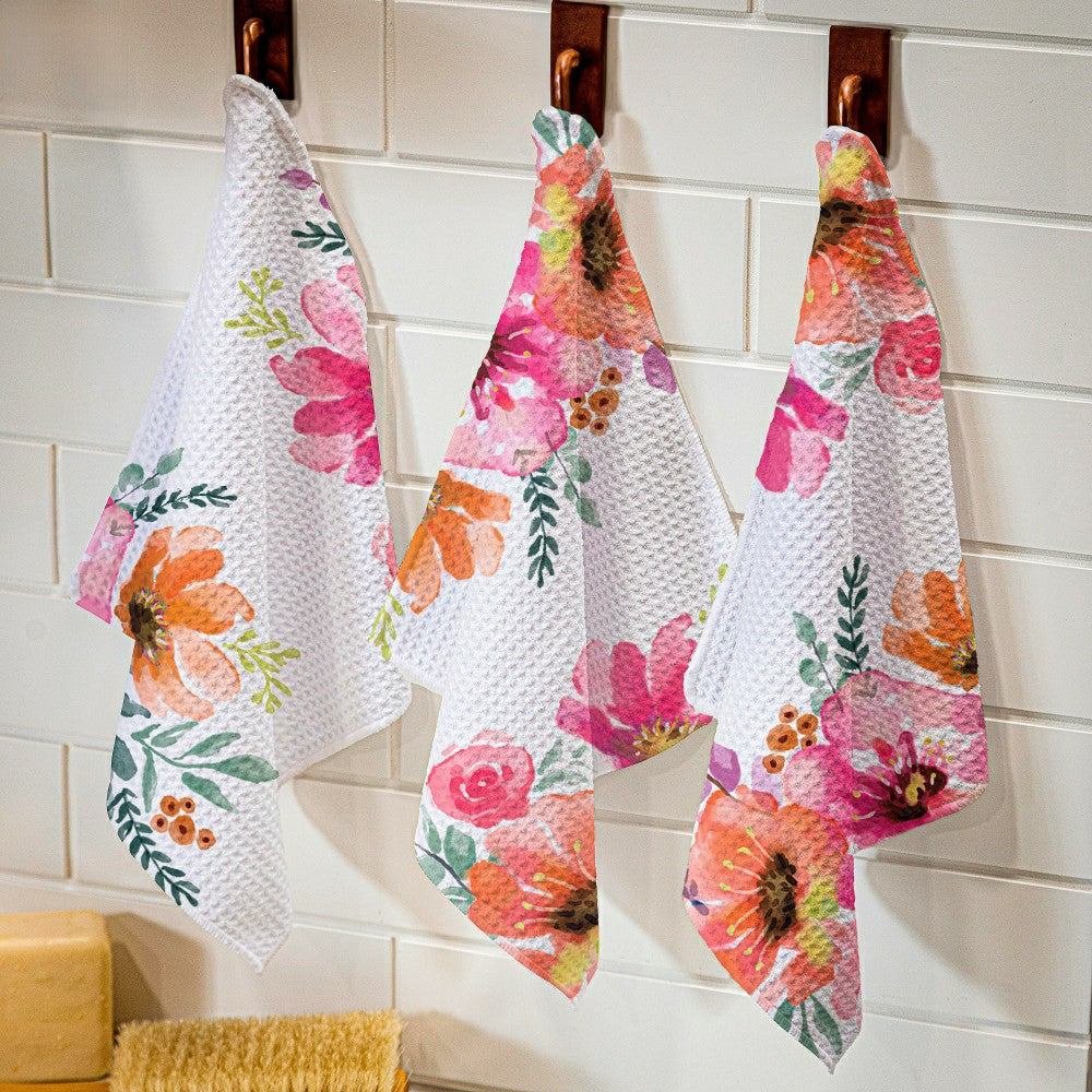 Pastels of Nature Quick Dry Dish Cloth, Set of 3, 10" x 10" | Plow & Hearth
