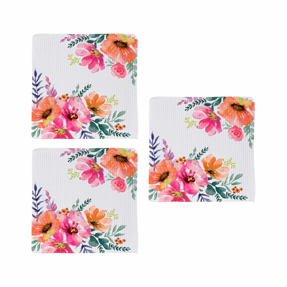 Pastels of Nature Quick Dry Dish Cloth, Set of 3, 10" x 10" | Plow & Hearth