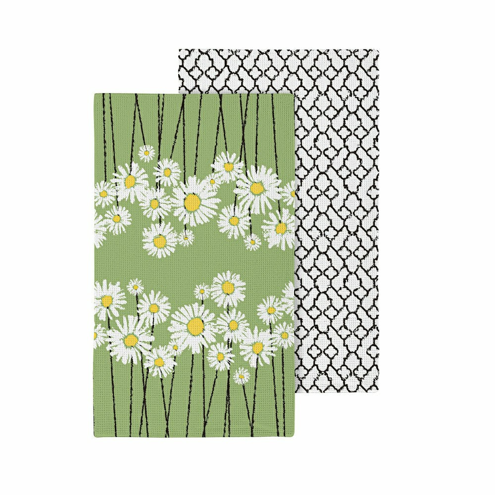 Daisy Scape Quick Dry Kitchen Towel, 18" x 30" | Plow & Hearth