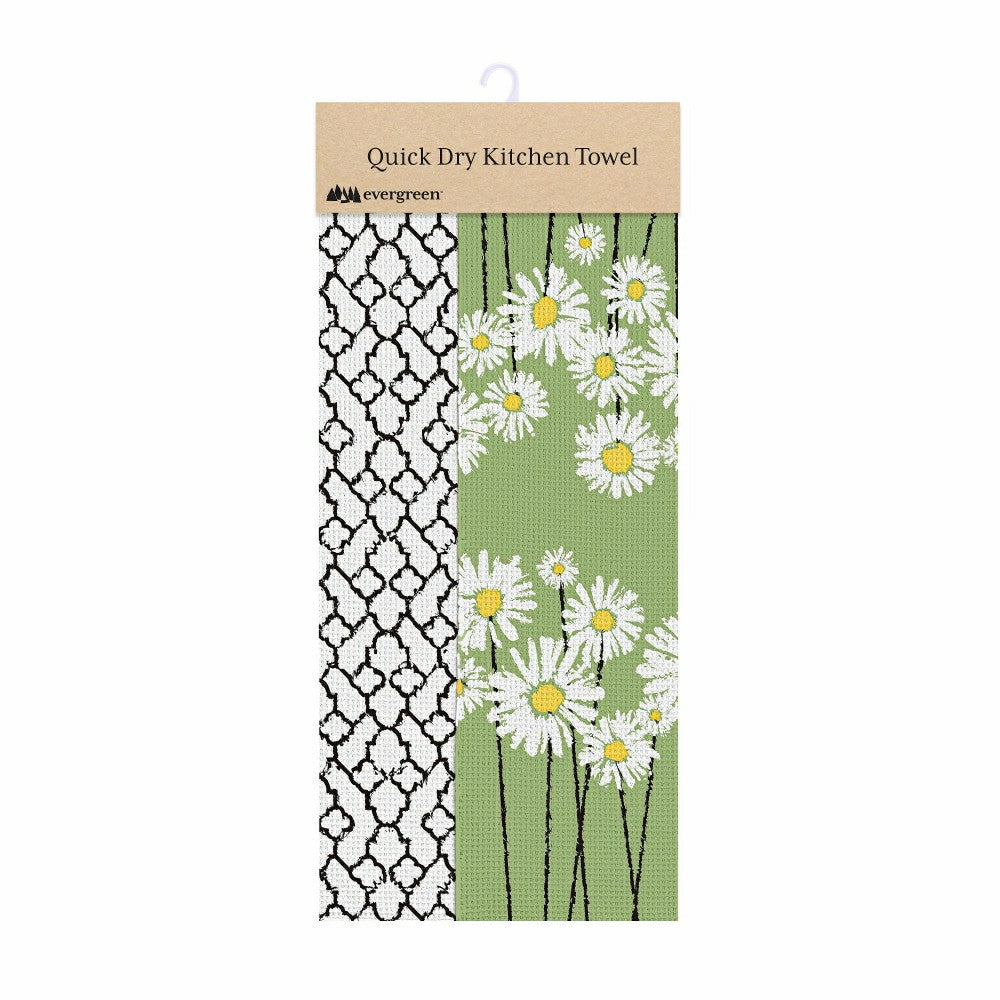 Daisy Scape Quick Dry Kitchen Towel, 18" x 30" | Plow & Hearth