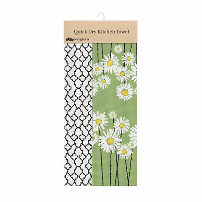 Daisy Scape Quick Dry Kitchen Towel, 18" x 30" | Plow & Hearth