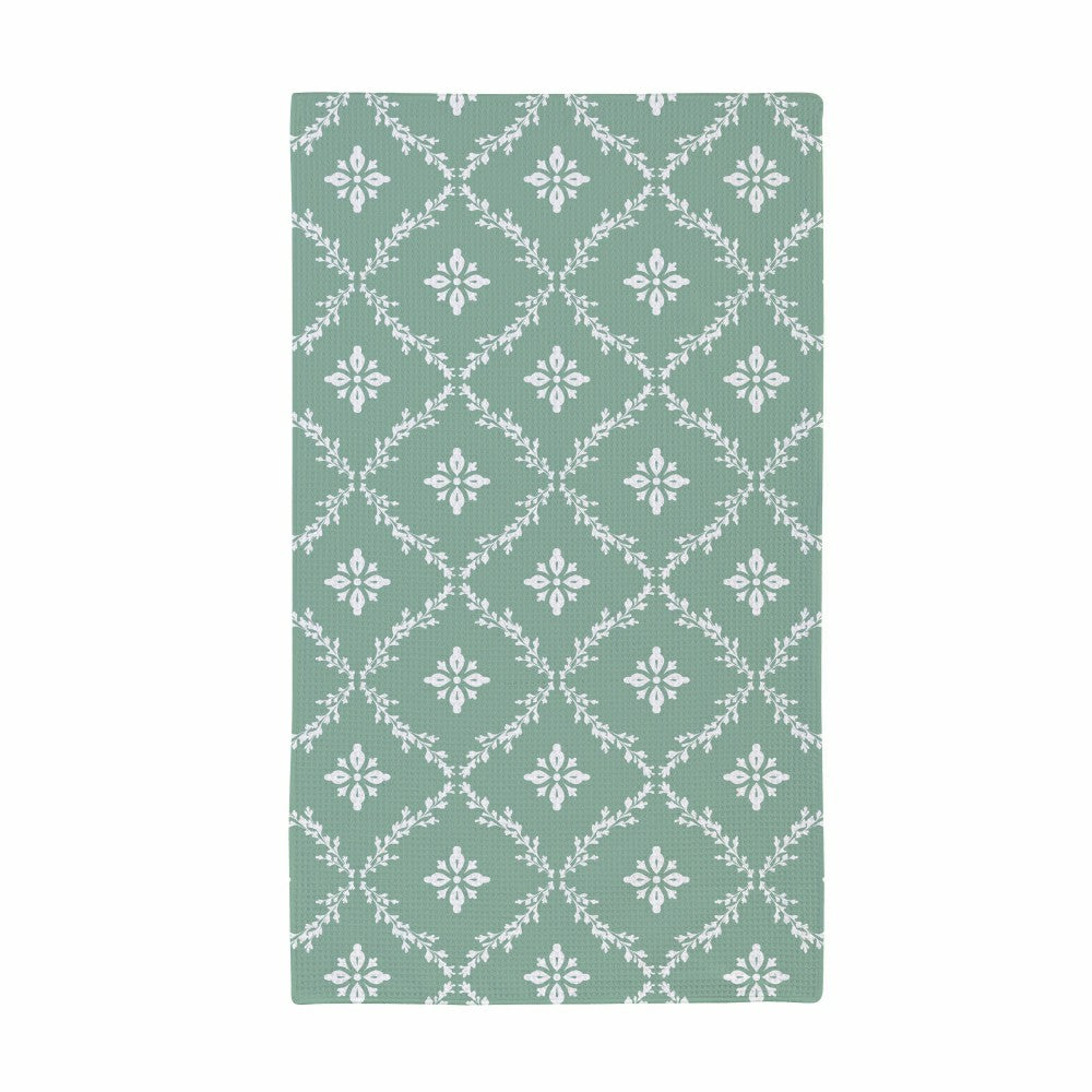 Cottage Garden Kitchen Towel Quick Dry Waffle Weave Double-Sided, Herb | Plow & Hearth