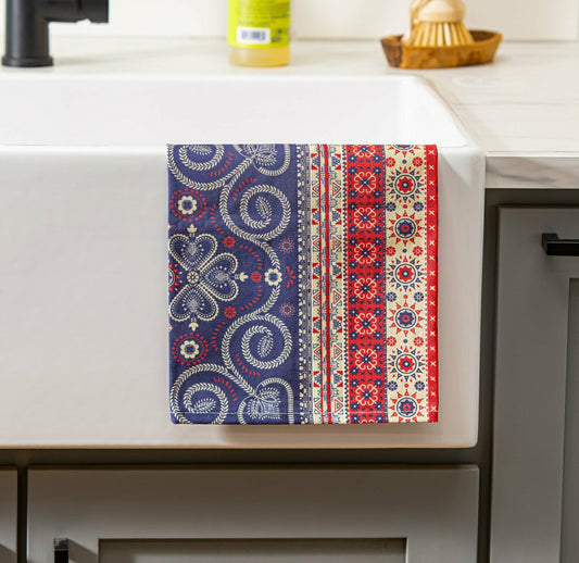Boho Americana Flag Tea Towel | Plow & Hearth