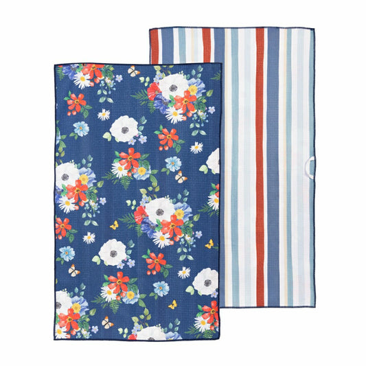 Red, White, & Bloom Kitchen Towel Quick Dry Waffle Weave Double-Sided, | Plow & Hearth
