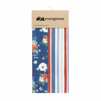 Red, White, & Bloom Kitchen Towel Quick Dry Waffle Weave Double-Sided, | Plow & Hearth