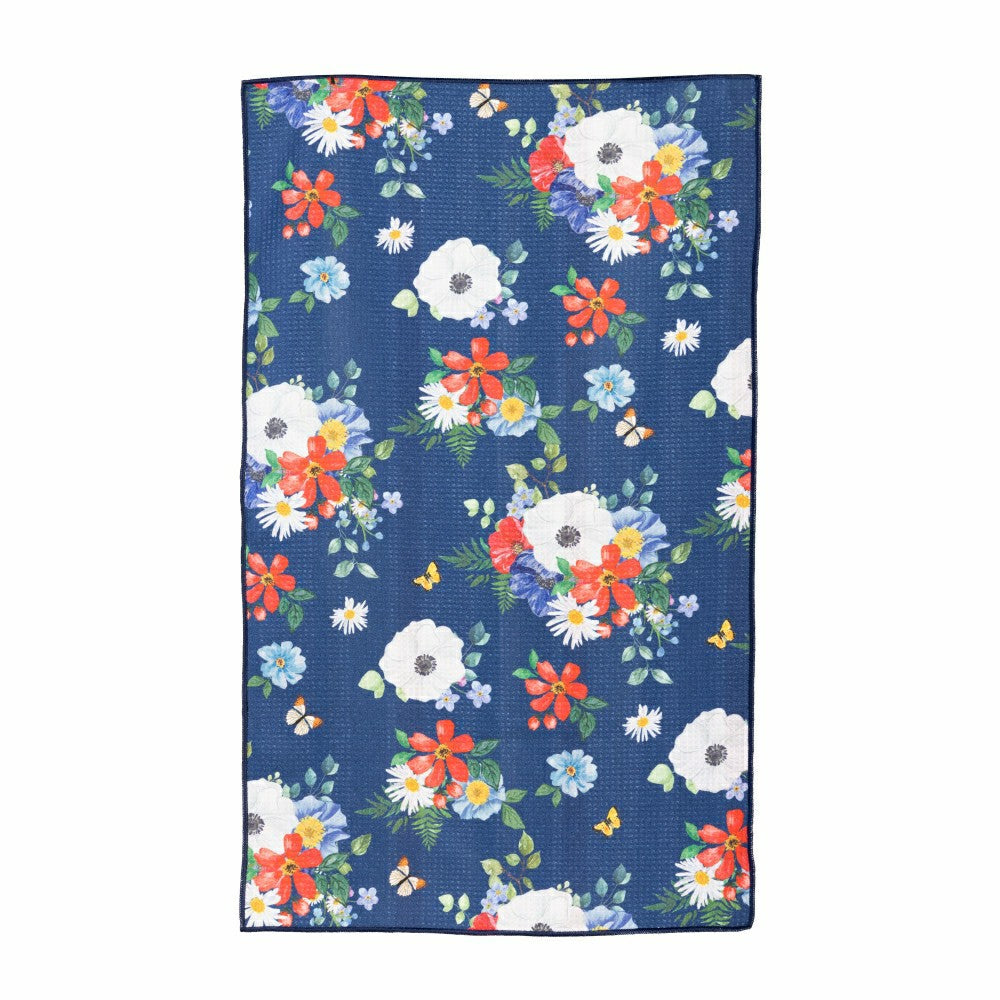 Red, White, & Bloom Kitchen Towel Quick Dry Waffle Weave Double-Sided, | Plow & Hearth