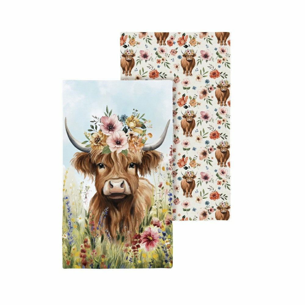 Hillside Pasture Kitchen Towel Quick Dry Waffle Weave Double-Sided, Fa | Plow & Hearth