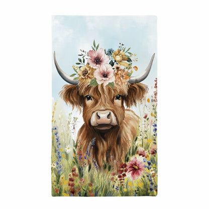 Hillside Pasture Kitchen Towel Quick Dry Waffle Weave Double-Sided, Fa | Plow & Hearth