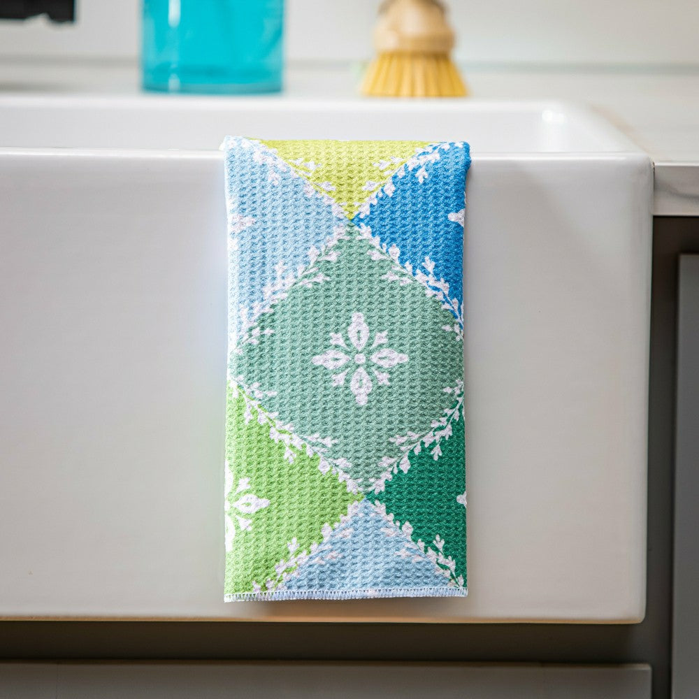 Cottage Garden Kitchen Towel Quick Dry Waffle Weave Double-Sided, Gard | Plow & Hearth