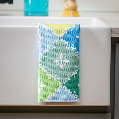Cottage Garden Kitchen Towel Quick Dry Waffle Weave Double-Sided, Gard | Plow & Hearth