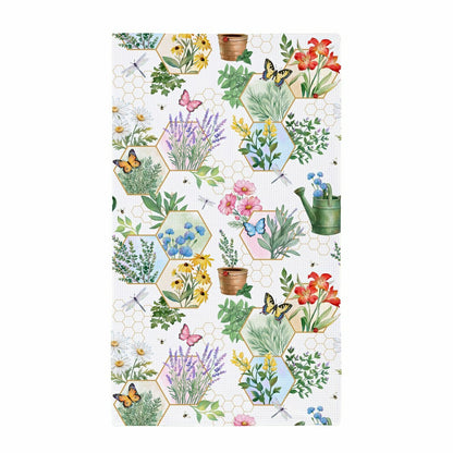Cottage Garden Kitchen Towel Quick Dry Waffle Weave Double-Sided, Gard | Plow & Hearth