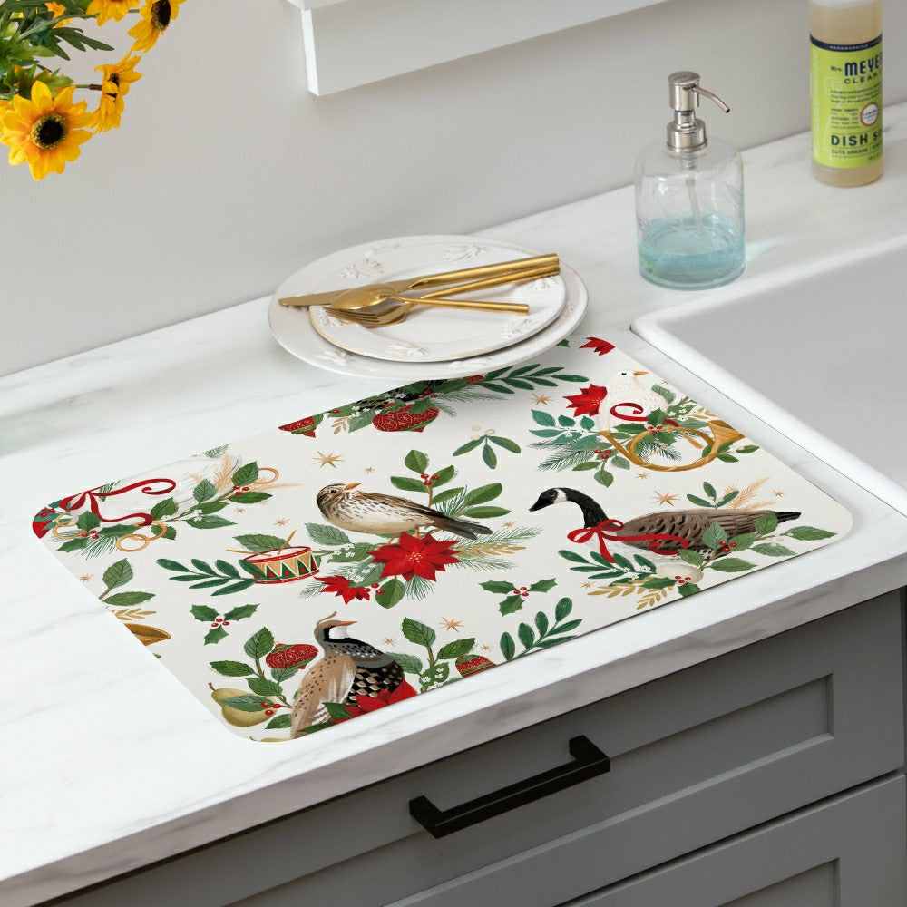 Drying Mat,Partridge,Bird,Goose, 20"x15" | Plow & Hearth