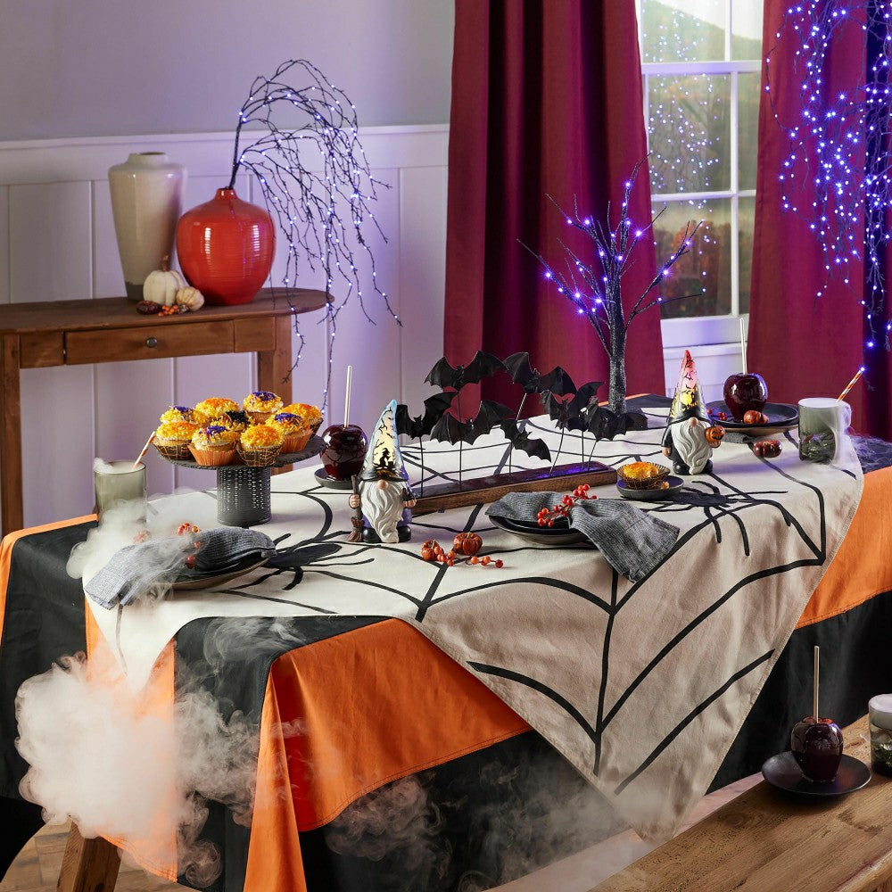 Halloween Spooky Spiderweb Table Throw | Plow & Hearth