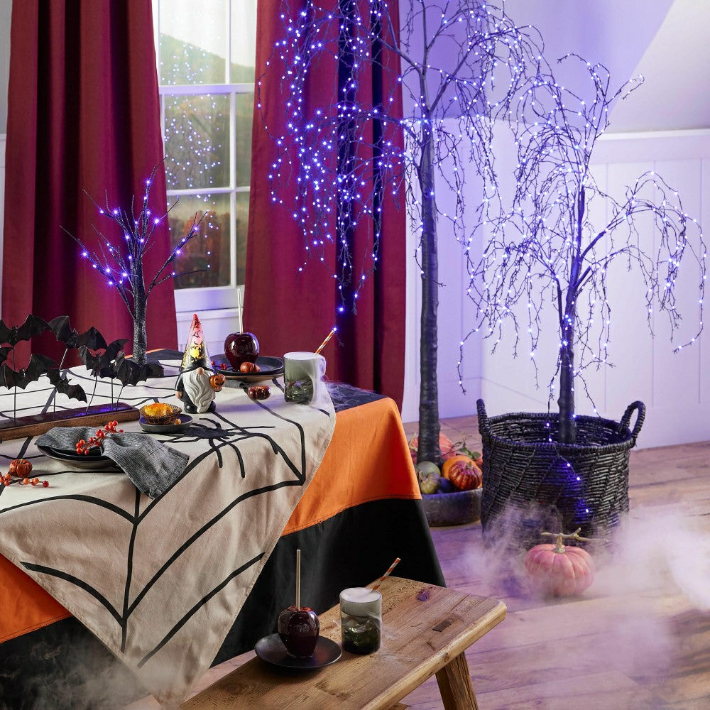 Halloween Spooky Spiderweb Table Throw | Plow & Hearth