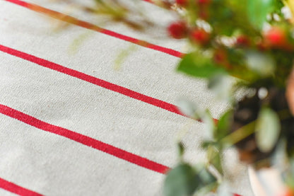 Red Stripe Linen Tablecloth | Plow & Hearth