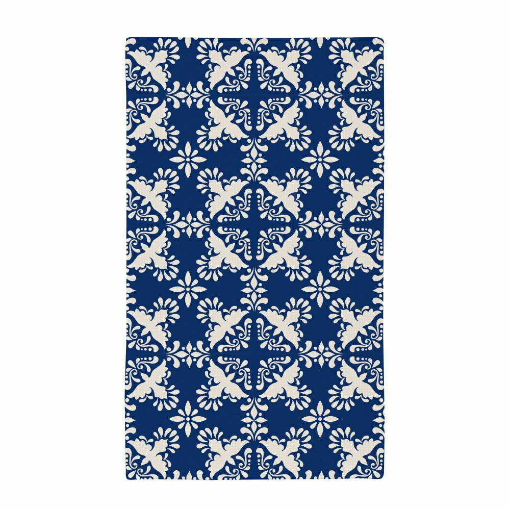 Blue Coastal Kitchen Towel Quick Dry Waffle Weave Double-Sided, Clay B | Plow & Hearth