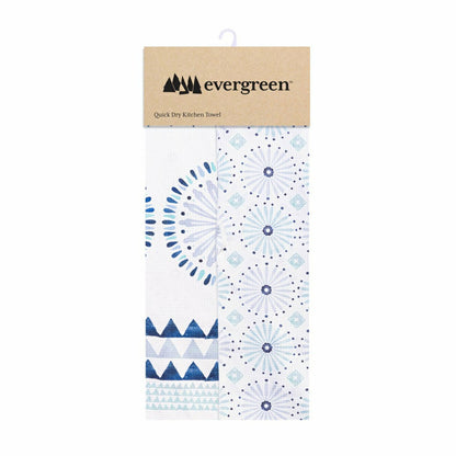 Blue Coastal Kitchen Towel Quick Dry Waffle Weave, Double-Sided, Shibo | Plow & Hearth