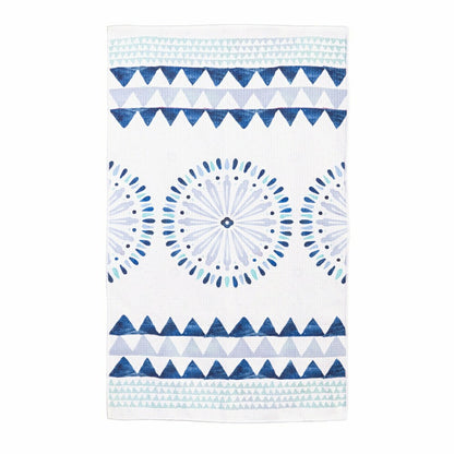 Blue Coastal Kitchen Towel Quick Dry Waffle Weave, Double-Sided, Shibo | Plow & Hearth