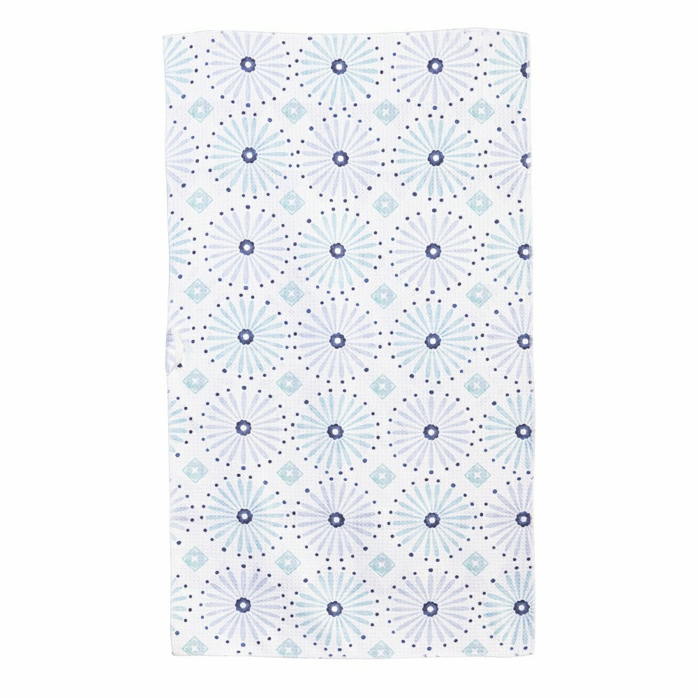 Blue Coastal Kitchen Towel Quick Dry Waffle Weave, Double-Sided, Shibo | Plow & Hearth