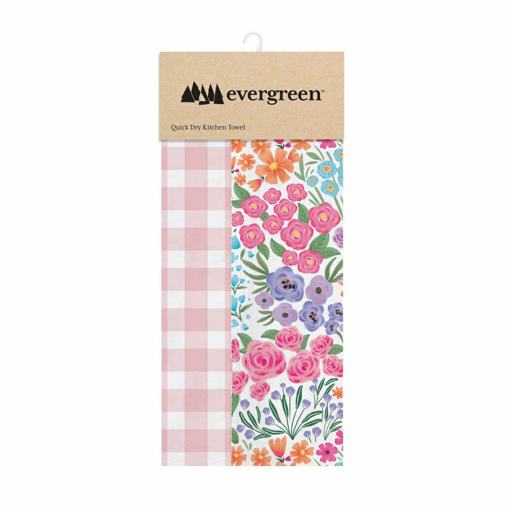 Hop Into Spring Kitchen Towel Quick Dry Waffle Weave Double-Sided, Flo | Plow & Hearth