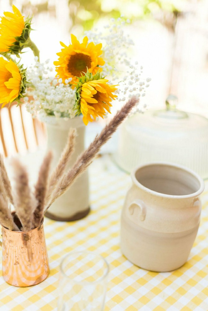 Yellow Ruffled Gingham Tablecloth | Plow & Hearth