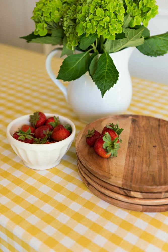 Yellow Ruffled Gingham Tablecloth | Plow & Hearth