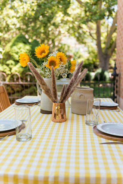 Yellow Ruffled Gingham Tablecloth | Plow & Hearth