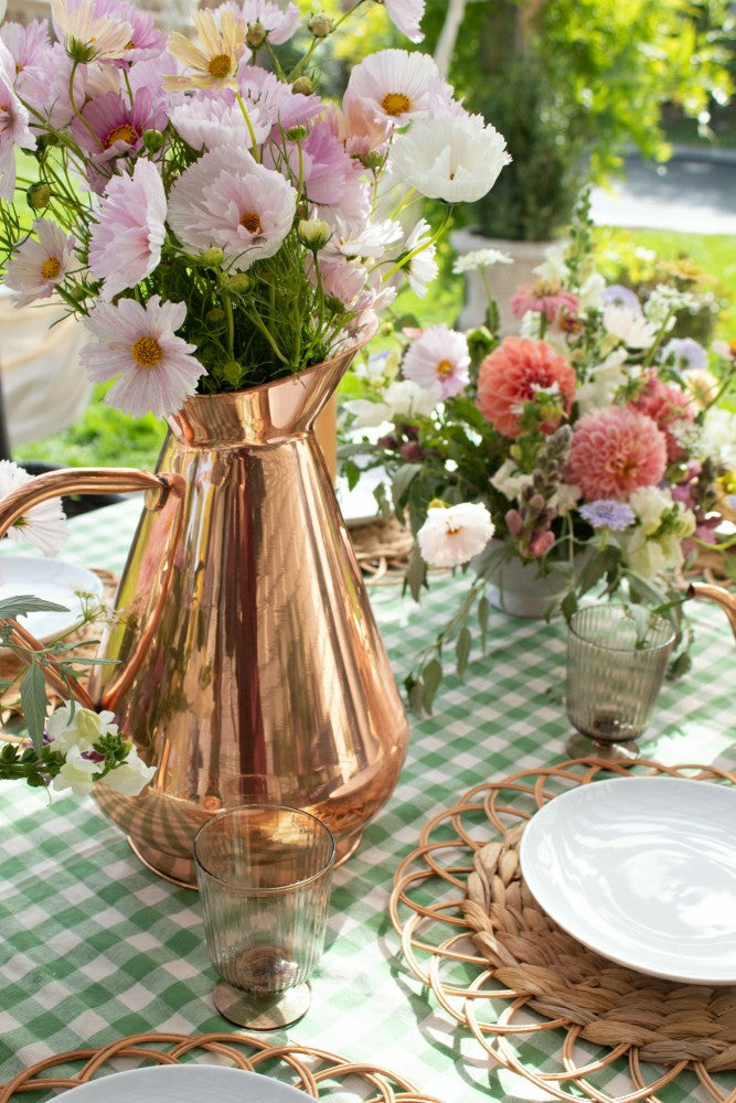 Moss Ruffled Gingham Tablecloth | Plow & Hearth