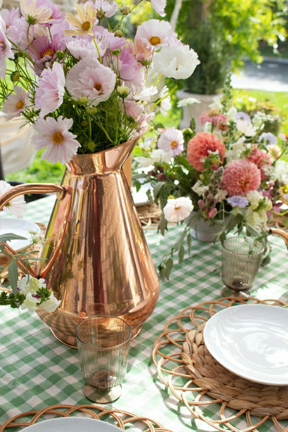 Moss Ruffled Gingham Tablecloth | Plow & Hearth