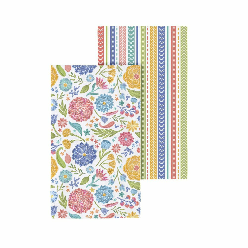 Hop Into Spring Kitchen Towel Quick Dry Waffle Weave Double-Sided, Blo | Plow & Hearth