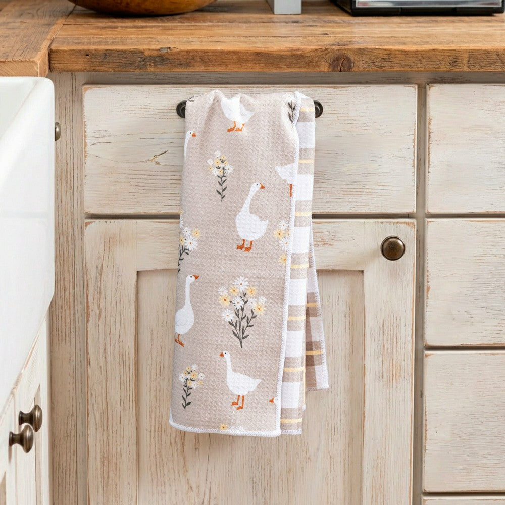 Hillside Pasture Kitchen Towel Quick Dry Waffle Weave Double-Sided, Fl | Plow & Hearth