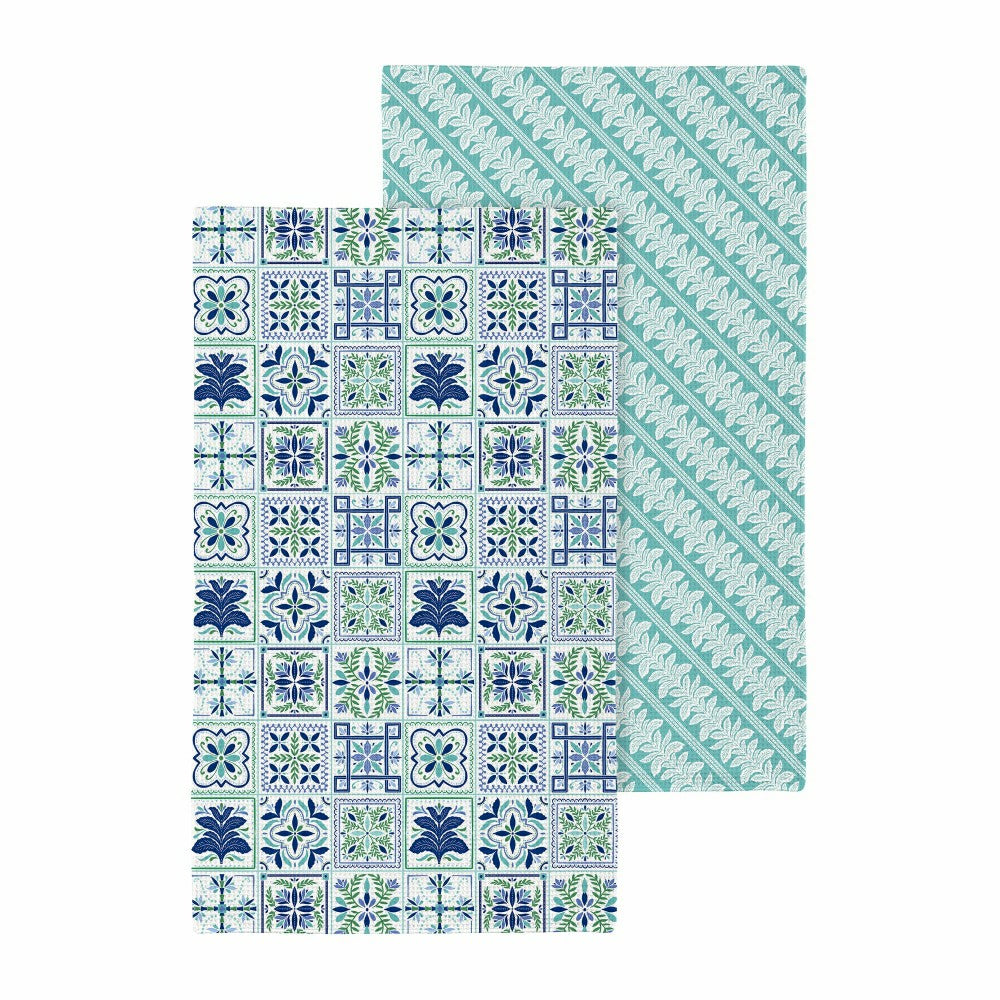Seaside Retreat Kitchen Towel Quick Dry Waffle Weave Double-Sided, 30" | Plow & Hearth
