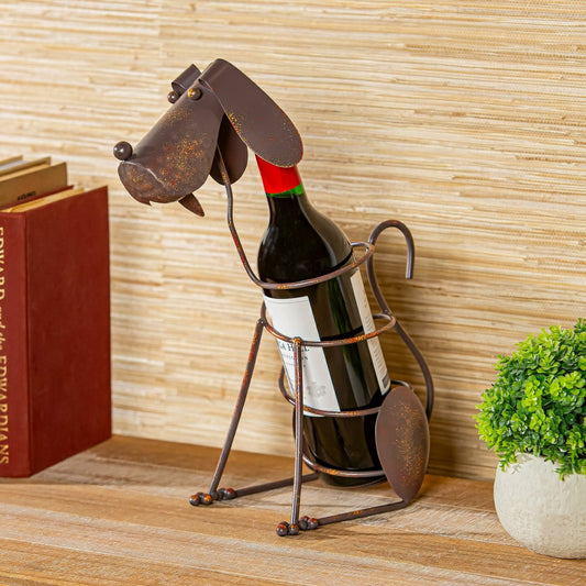 Dog Metal Wine Bottle Holder, 14" H | Plow & Hearth